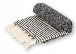 Sauna Łażnia - Hammam Ręcznik 100% Bawełna Stripy 1 Czarny