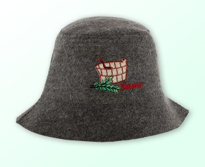 Czapka szara - Gruby Kapelusz klasyczny - Panama z logo